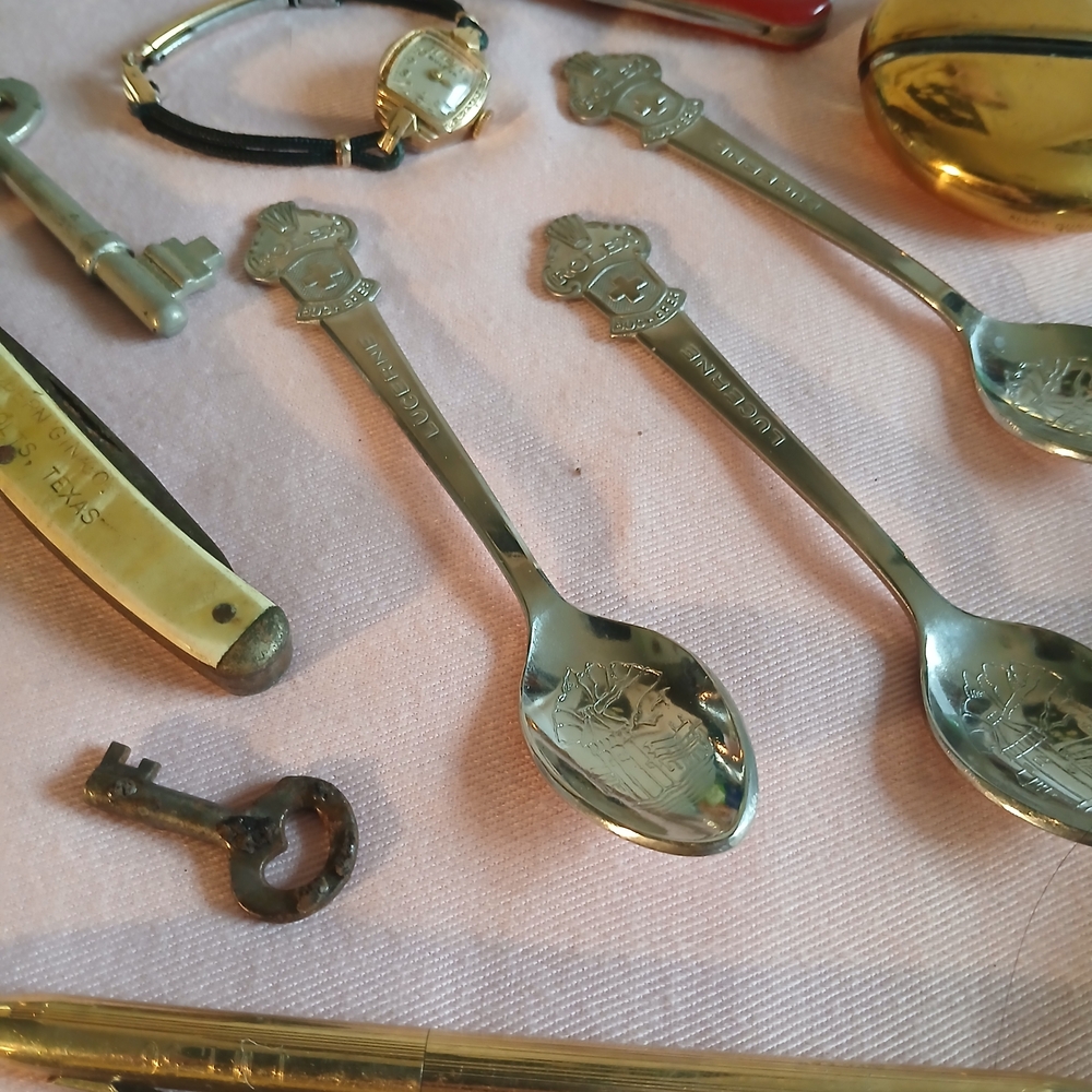 Vintage Junk Drawer Lot Silver Zippo And More